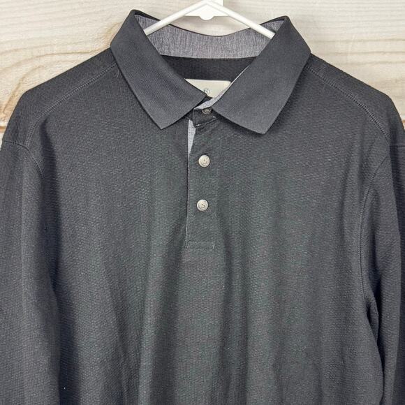 Con.struct Black Stretch Long Sleeve Knit Polo Size XL - Picture 2 of 8